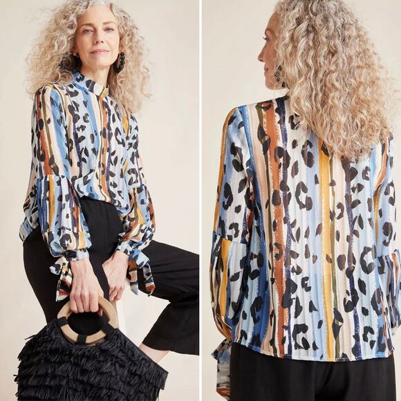 Hutch Tops - Hutch Anthropologie Melissa Striped Blouse Size XS